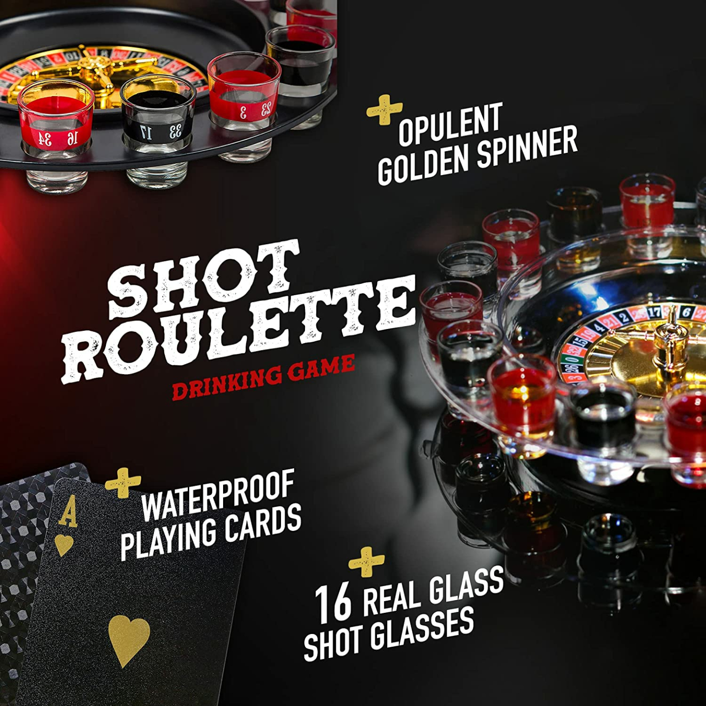 Shot Glass Roulette Drinking Game Set for Parties