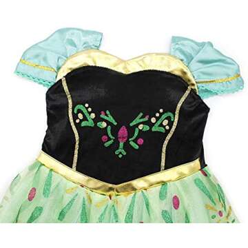 Xinfenglai Green Girls Princess Dress for Ages 3-4T