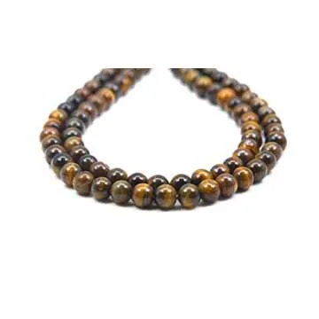 Qiwan 8mm Natural Yellow Tiger Eye Beads for Jewelry