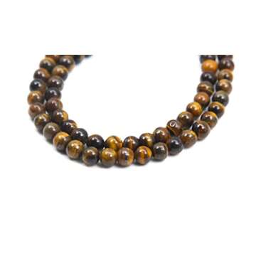 Qiwan 8mm Natural Yellow Tiger Eye Beads for Jewelry