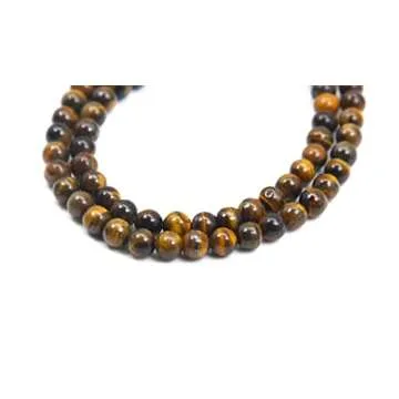 Qiwan 8mm Natural Yellow Tiger Eye Beads for Jewelry