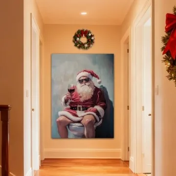 Funny Santa Claus Canvas Art for Festive Home Decor