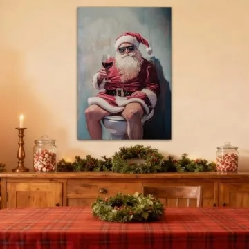 Funny Santa Claus Canvas Art for Festive Home Decor