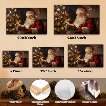 Funny Santa Claus Canvas Art for Festive Home Decor