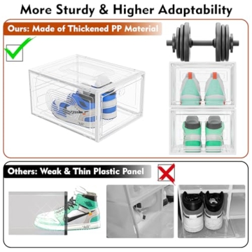 Caktraie Stackable Shoe Organizer with Magnetic Door