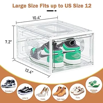Caktraie Stackable Shoe Organizer with Magnetic Door