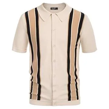 PJ PAUL JONES Men's Retro Polo Shirt Short Sleeve