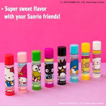 Lip Smacker Sanrio Hello Kitty and Friends 8-Piece Flavored Lip Balm, My Melody, Little Twin Stars, ...