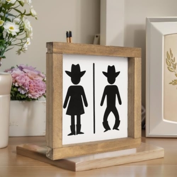 Charming Western Bathroom Decor Cowboy Wall Art Signs