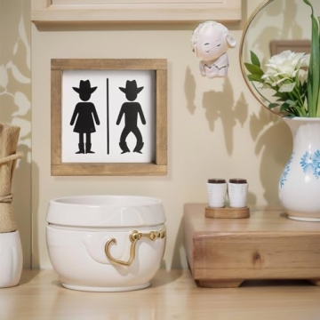 Charming Western Bathroom Decor Cowboy Wall Art Signs