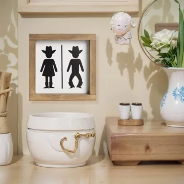 Charming Western Bathroom Decor Cowboy Wall Art Signs