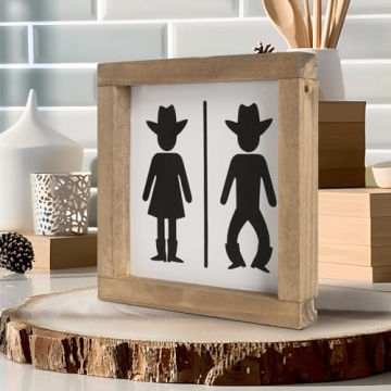 Charming Western Bathroom Decor Cowboy Wall Art Signs