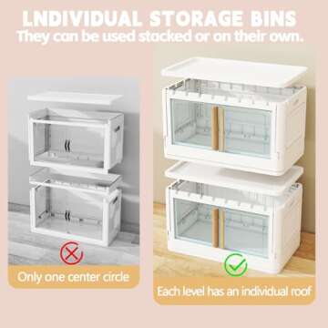 KHNR 78 Quart Stackable Storage Bins with Lids