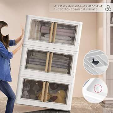 KHNR 78 Quart Stackable Storage Bins with Lids