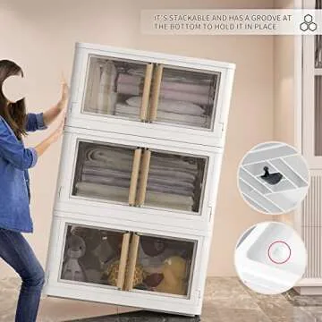 KHNR 78 Quart Stackable Storage Bins with Lids