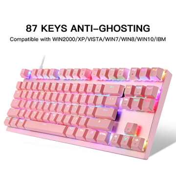 MOTOSPEED Professional Gaming Mechanical Keyboard RGB Led Backlit Wired with Anti-Dust Proof Switche...