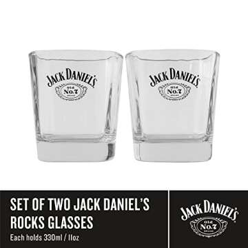 Jack Daniels Whiskey Glasses Set - Premium Gift for Men