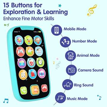 BABYFUNY Pretend Phone Toy for Toddlers 1-3 Years