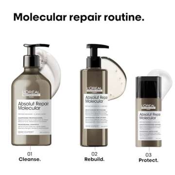 L'Oreal Professionnel Absolut Repair Molecular Rinse Off Serum - Deep Conditioning Treatment For All Damaged Hair Types, Repairs Damage & Restores Strength