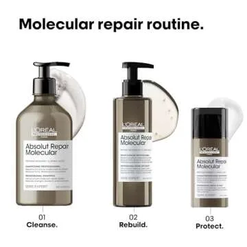 L'Oreal Professionnel Absolut Repair Molecular Rinse Off Serum - Deep Conditioning Treatment For All Damaged Hair Types, Repairs Damage & Restores Strength
