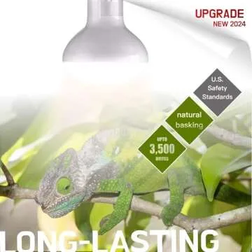 ReptiKing Reptile Heat Bulb Lamp, 2-Pack 100W Daylight Basking Spot, Bearded Dragon/Turtle/Lzard/Gecko Light Bulb, UVA Heat Lamp, Basking Light for Reptiles