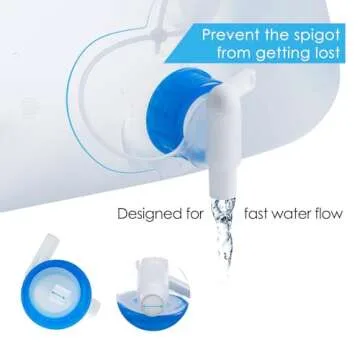 ITRAZ Collapsible Water Container with Spigot, 2×5.3 Gallon BPA Free Camping Water Storage Jug Carrier for Outdoors Hiking Backpack RV&Emergency, Survival Water Canteen-Portable Foldable Transparent