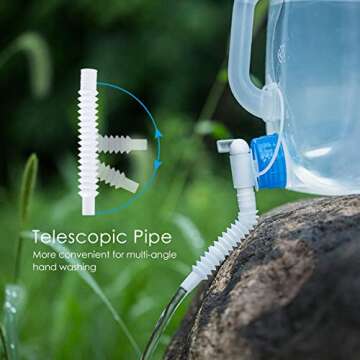 ITRAZ Collapsible Water Container with Spigot, 2×5.3 Gallon BPA Free Camping Water Storage Jug Carrier for Outdoors Hiking Backpack RV&Emergency, Survival Water Canteen-Portable Foldable Transparent