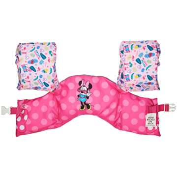 SwimWays Disney Character Learn-to-Swim USCG Approved Kids Life Jacket, Minnie Mouse
