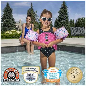 SwimWays Disney Character Learn-to-Swim USCG Approved Kids Life Jacket, Minnie Mouse