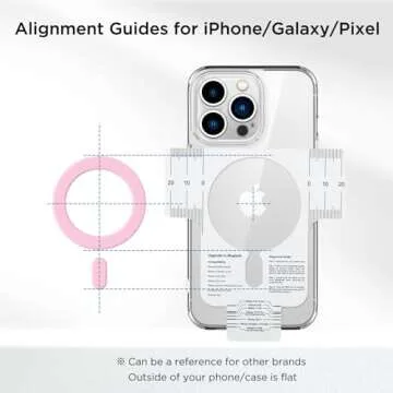 OUTXE Magnetic Sticker Ring, Compatible with Magsafe, 2pack Universal Magnet Adapter for iPhone 15/14/13/12 Mini Plus Pro Max, Android Galaxy S24/S23/S22 Ultra, Pixel 8/7/6 and Cell Phone Case Pink