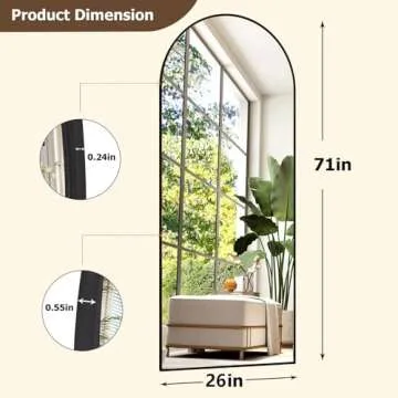 GLSLAND 26" x 71" Full Length Mirror - Elegant Home Decor