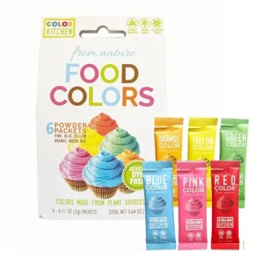 Color Kitchen Food Coloring Vibrant 6 Pack – Plant-based Colors | Artificial Dye-free | Gluten-fre...