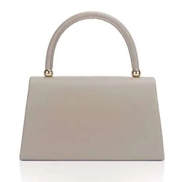 Women's Classic Envelope Evening Bag, WALLYN'S Wedding Prom Party Clutch Handbag Purse (Grey)