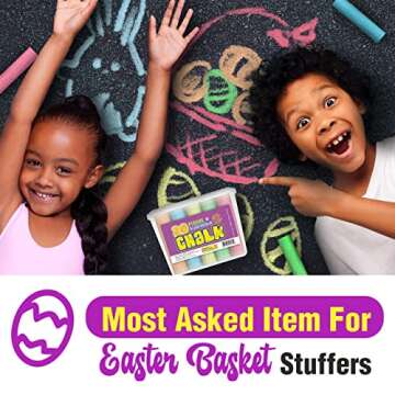 S.T.O.R.M. Sidewalk Chalk Sets For Kids Easter Basket Stuffers For Outside Bulk Washable Chalk Bucket 20 Pieces