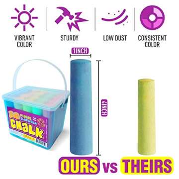 S.T.O.R.M. Sidewalk Chalk Sets For Kids Easter Basket Stuffers For Outside Bulk Washable Chalk Bucket 20 Pieces