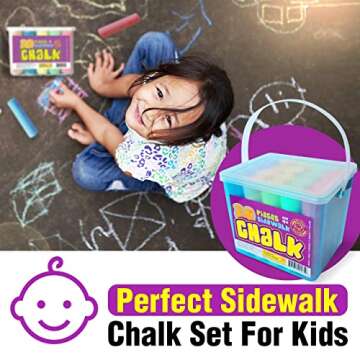 S.T.O.R.M. Sidewalk Chalk Sets For Kids Easter Basket Stuffers For Outside Bulk Washable Chalk Bucket 20 Pieces