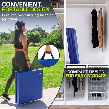 ProsourceFit Tri-Fold Exercise Mat - Comfortable & Portable