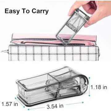 Pill Cutter for Small or Large Pills. The Best Multiple Pill Splitter Ever! Design in The USA. Doubles as a Pill Box. Not Suitable for Tiny Pills (Gray)