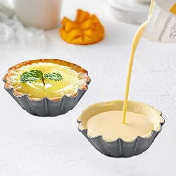 DaKuan 12 Packs Egg Tart Mold for Baking Delights