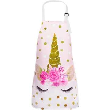 Unicorn Kids Aprons - Adjustable & Waterproof Fun!