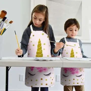 Unicorn Kids Aprons - Adjustable & Waterproof Fun!