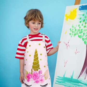 Unicorn Kids Aprons - Adjustable & Waterproof Fun!