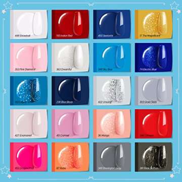 MEFA 20+3 Gel Nail Polish Set with Trendy Colors and Top Coats