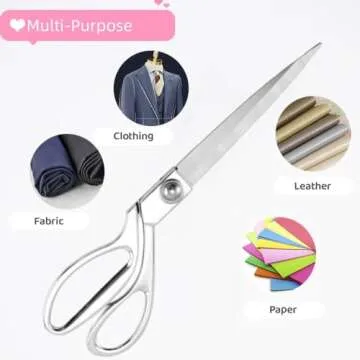 10.5'' Silver Fabric Scissors Stainless Steel sharp Tailor Scissors clothing Scissors Professional Heavy Duty Dressmaking Shears Sewing Tailor