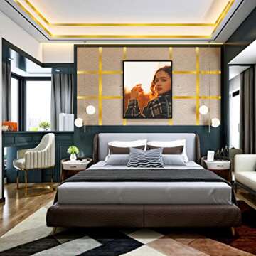 YimeBand 9 Rolls Gold Metallic Washi Mirror Tape, DIY Gold Graphic Art Tape, Self Adhesive Metalized...