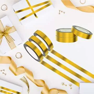 Gold Metallic Washi Mirror Tape for Creative DIY Projects