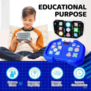 Sienbor Fast Push Game 4 Modes Screen Handheld Dance Game Machine, Memory Training Games Toy, Girl ADHD Toys,Birthday Gifts for Boys Girls，Fidget Games Toys for Boys