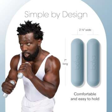 Bala Bars - Set of 2 (3lb Each) | Dumbbell Set | Yoga, Dance, Barre, Pilates, Cardio, Aerobics, Walking | Sea