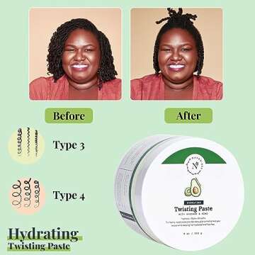 NaturAll Twisting, Hair Styling Paste, 8 Fluid Ounces - Sulfate-Free Braiding Gel for Coily Hair, Perfect for Dreadlock Maintenance, Infused with Avocado, Kiwi, and Other Special Extracts