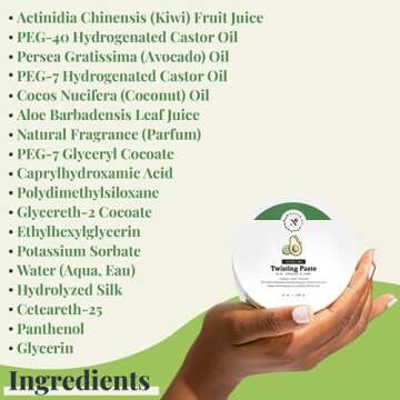 NaturAll Twisting, Hair Styling Paste, 8 Fluid Ounces - Sulfate-Free Braiding Gel for Coily Hair, Perfect for Dreadlock Maintenance, Infused with Avocado, Kiwi, and Other Special Extracts